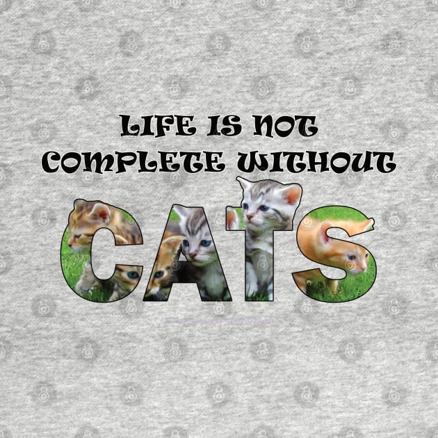 Life is not complete without cats - kittens oil painting word art by DawnDesignsWordArt